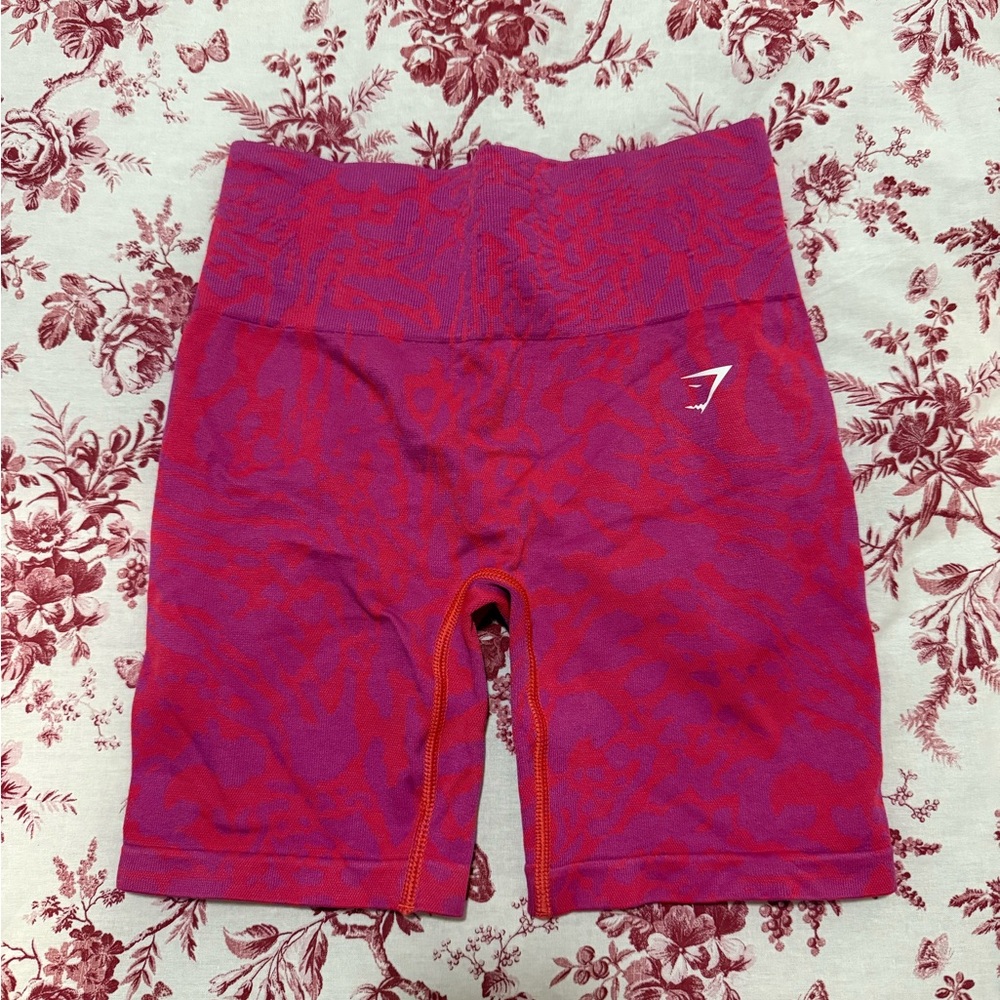 Gymshark Pink and Purple Seamless High-Waist Bike Shorts